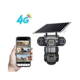 V380 Pro 3-Lens Solar CCTV Camera – 4K UHD Dual-Screen Outdoor PTZ Wireless Camera