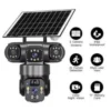 V380 Pro 3-Lens Solar CCTV Camera – 4K UHD Dual-Screen Outdoor PTZ Wireless Camera