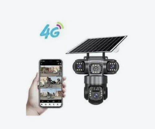 ptz-camera V380 Pro 3-Lens Solar CCTV Camera – 4K UHD Dual-Screen Outdoor PTZ Wireless Camera